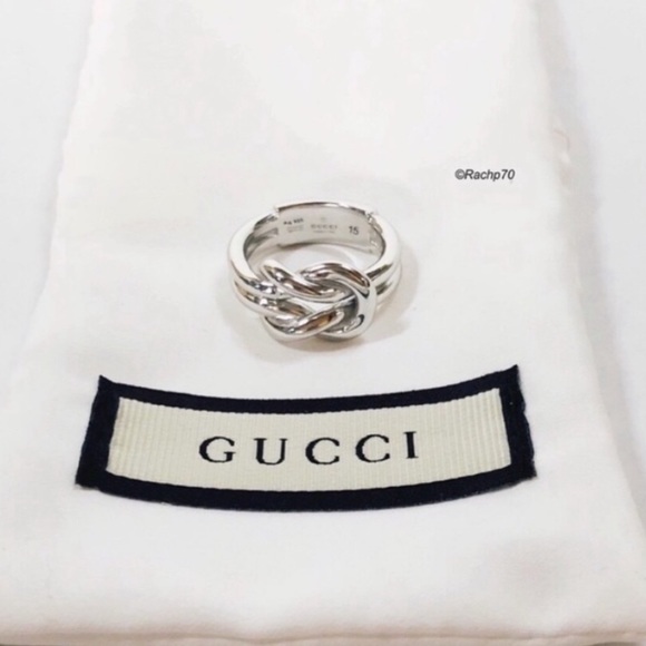 New Authentic GUCCI "Grande" Knot Sterling Ring - Picture 6 of 8